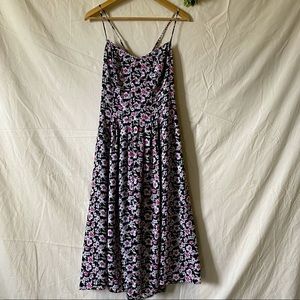 Banana Republic Midi Black Floral Dress